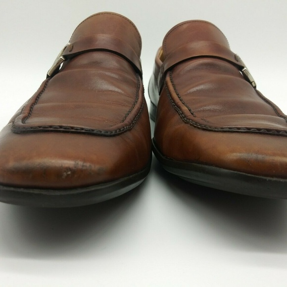 Magnanni Brown Horsebit Strap Apron Toe Loafer 9.5 - Picture 8 of 8